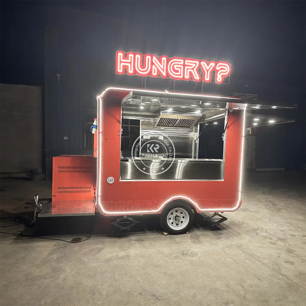 

Custom Bakery Food Truck Trailer Fully Equipend Catering Street Trailer Burger Pizza BBQ Fast Food Van Concession Trailer