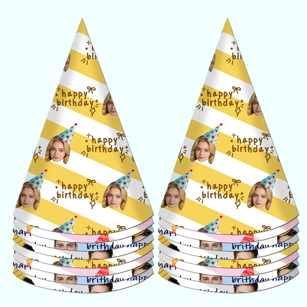 8個入り カスタムテキストと写真入り パーティーコーンハット - Party Hat Cone のレビューと価格