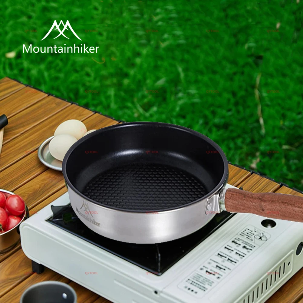 

Mountainhiker Portable Mini Wok Pan Stainless Steel Non-Stick Flat-Bottomed Frying Pan for Outdoor Camping Hiking Travel Picnics