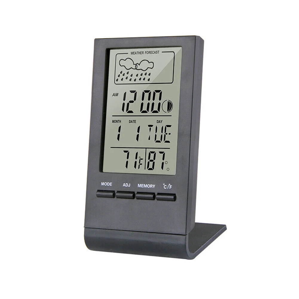 Indoor Temperature Clock LCD Digital Thermometer Hygrometer with Precise Humidity Meter Display and Monitoring