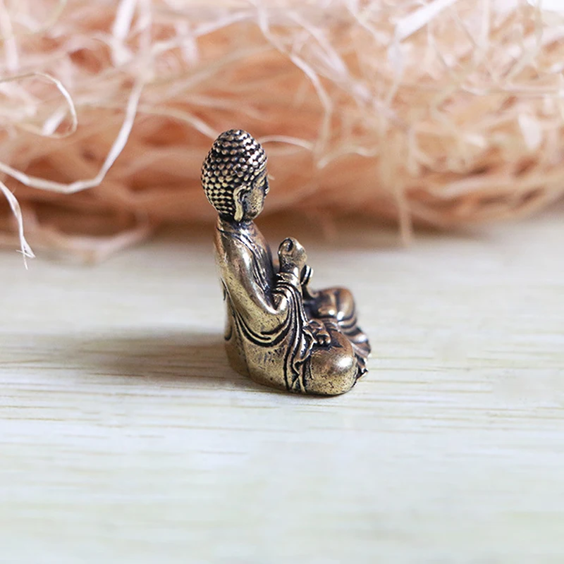 النحاس النقي مصغرة شاكياموني بوذا الديكور ديكور المنزل تمثال مصغر