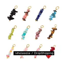 CARLIDANA Stylish Colorful Irregular Natural Stone Smooth Pendant Gold Plated Crystal Charm Pendant for DIY Necklace Jewelry