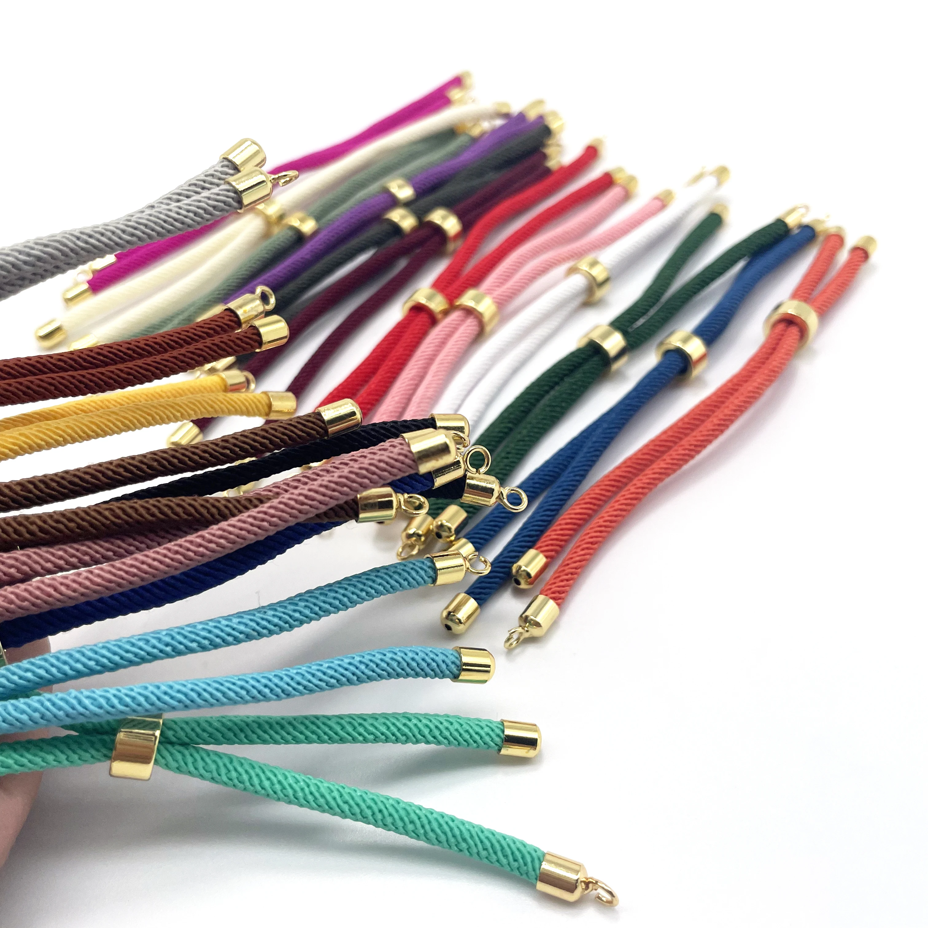 10 قطعة 3 مللي متر ميلان حبل قابل للتعديل سوار معدني النحاس اليدوية محظوظ حبل لصنع المجوهرات والاكسسوارات