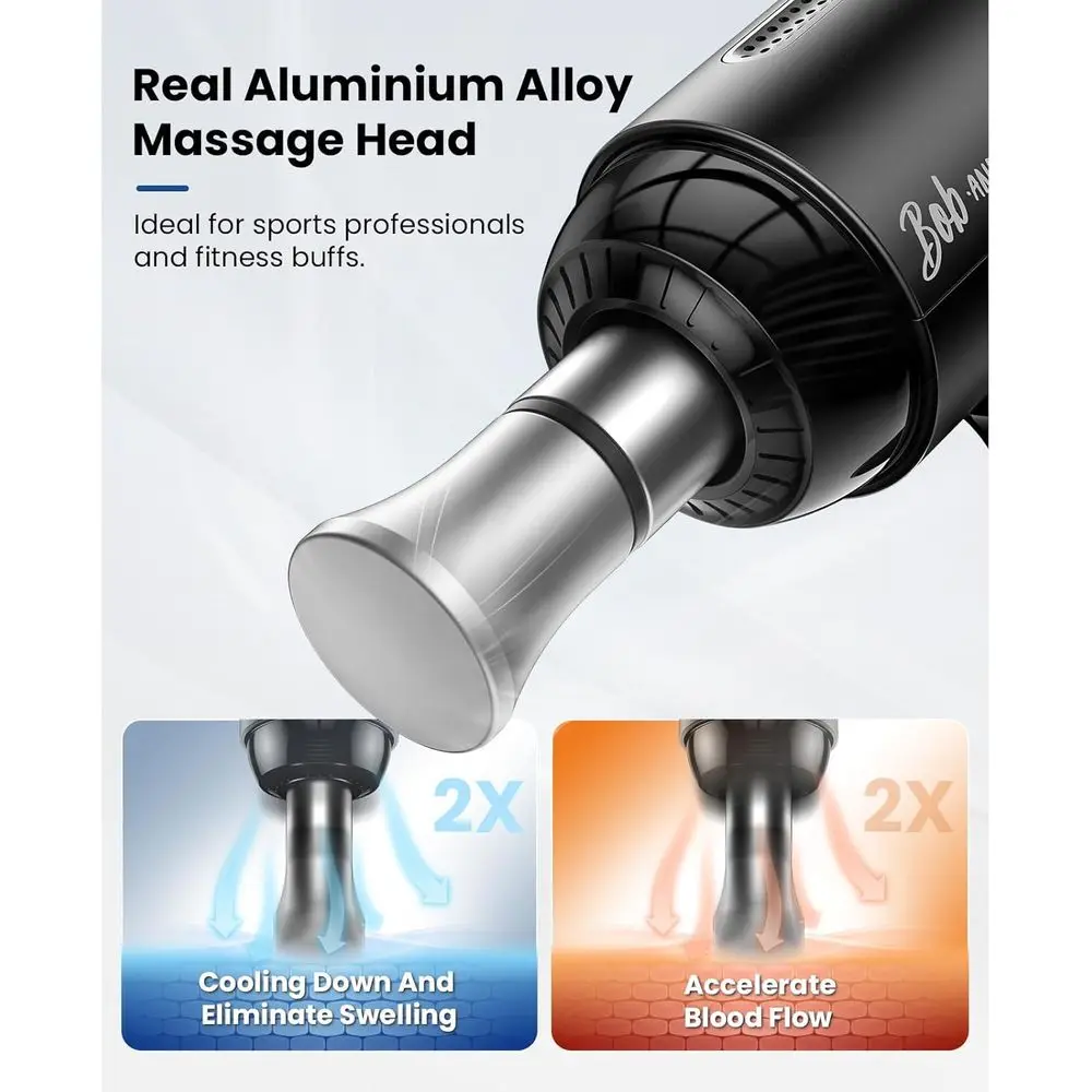 مسدس تدليك احترافي للأنسجة العميقة برأس معدني، مدلك قرع محمول مناسب لـ HSA للرياضيين وصالة الألعاب الرياضية المنزلية والألم