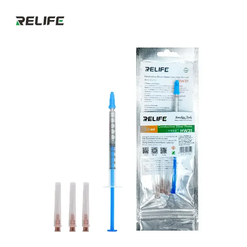 RELIFE HW31 고순도 전도성 실버 페이스트는 회로 기판/케이블/휴대폰 회로/키보드 수리에 적합합니다.