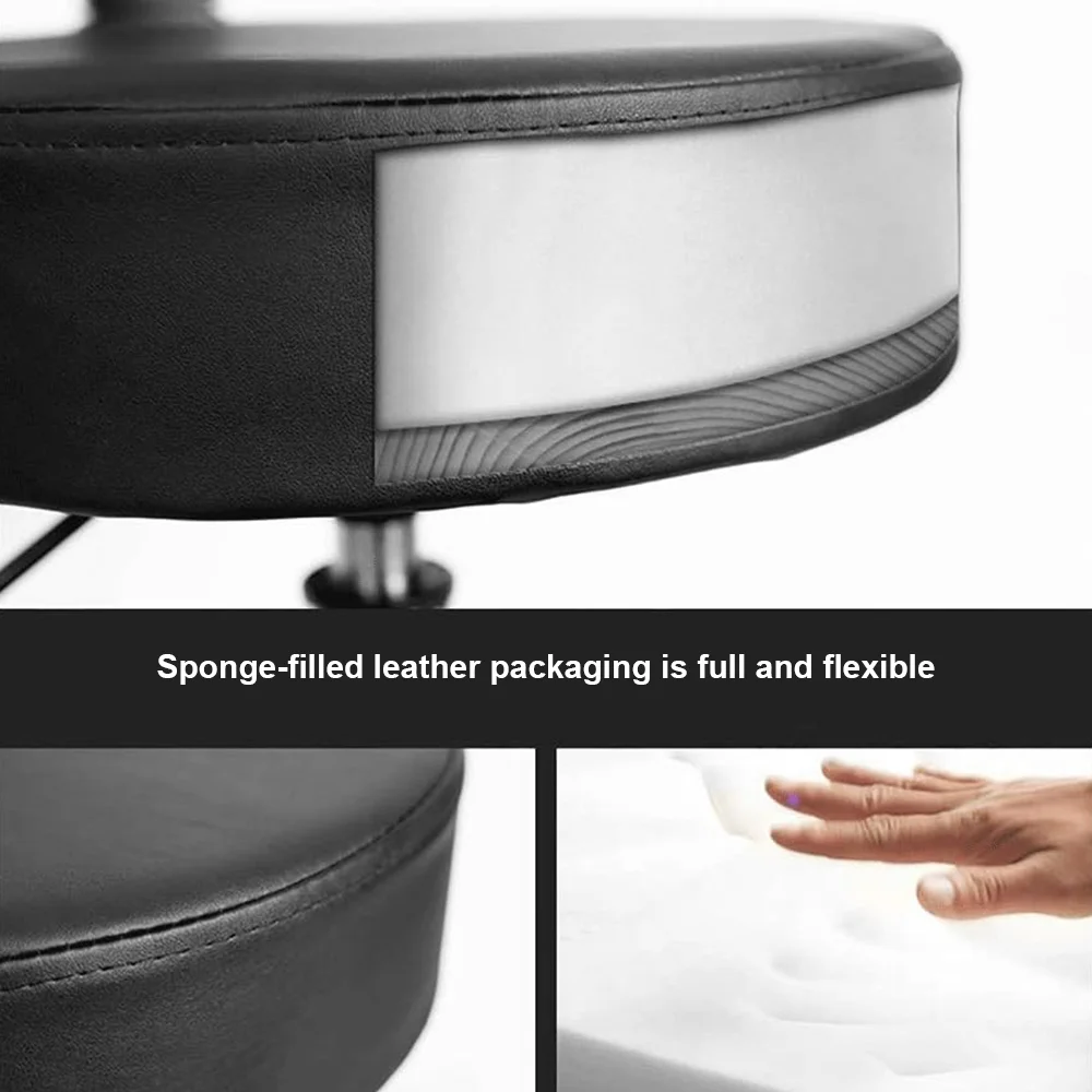 Round Rolling Stool Height Adjustable Swivel Lift Stool with 5 Wheels 35cm Dia Seat Stool Chair for Bar Salon Office Housework