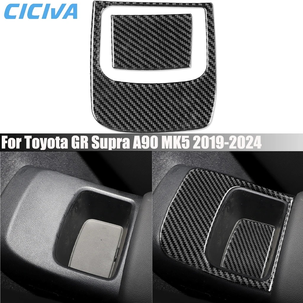 

Carbon Fiber Car Accessories Rear Storage Decorative Interior Cover Modified Trim Sticker For Toyota GR Supra A90 MK5 2019-2024