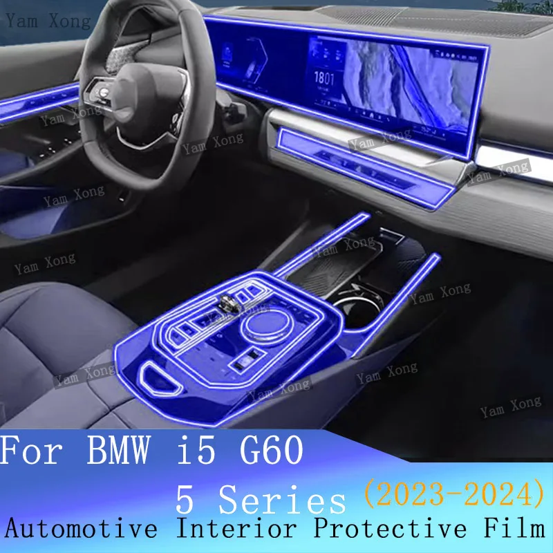 

Auto navigation screen protective For BMW i5 G60 5 Series Full set interior Film Center Console Transparent Anti-Scratch Film