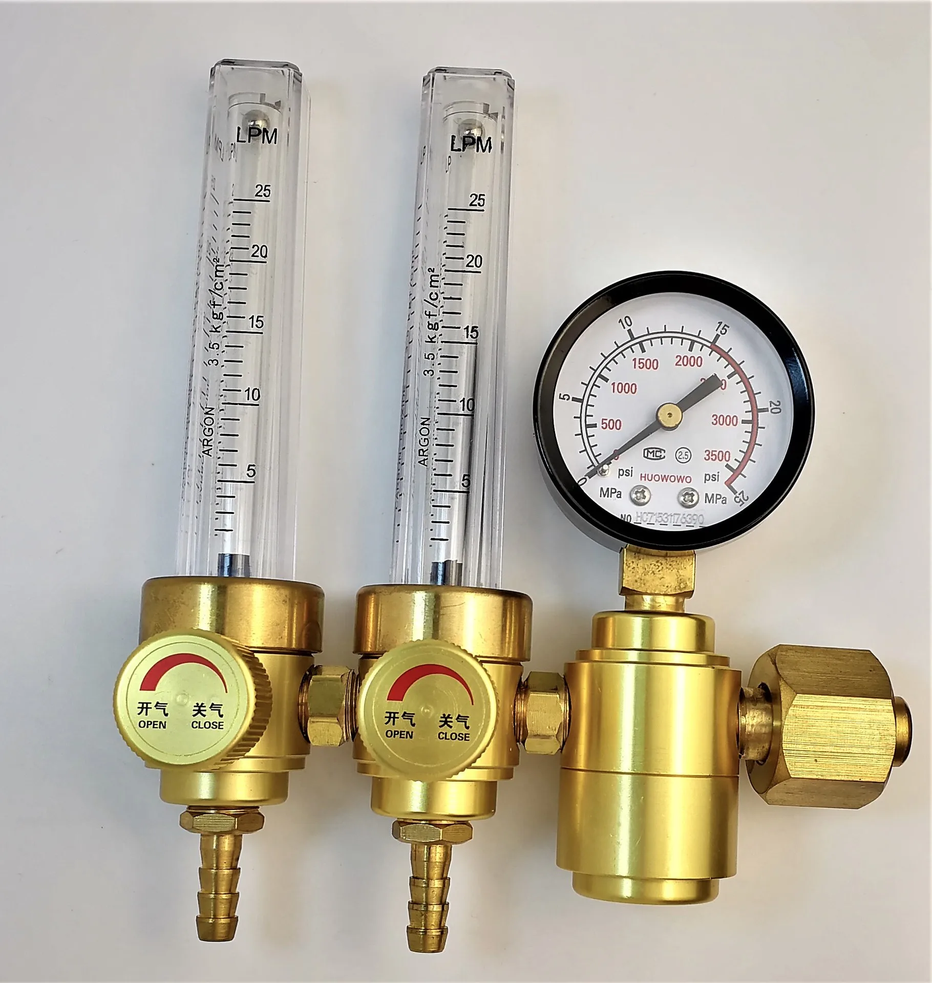 Imagem -02 - Duplo Fluxo Argônio Medidor Válvula de Redução de Pressão Válvula de Gás Industrial Soldagem Ar121s