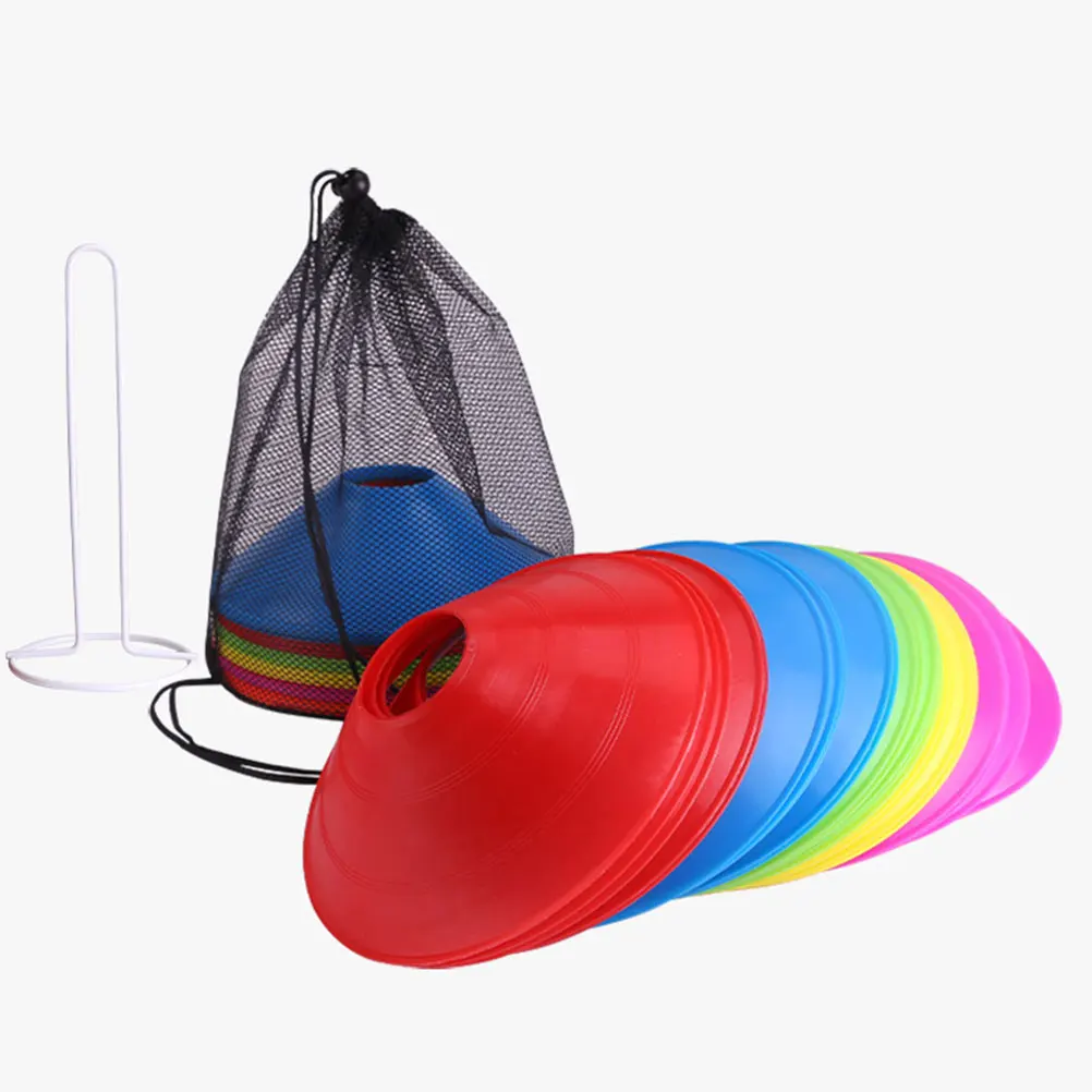 

25pcs Football Training Cones Discs PE Material Sports Equipment Soccer Athletic Outdoor Practice Kids Basketball Tennis