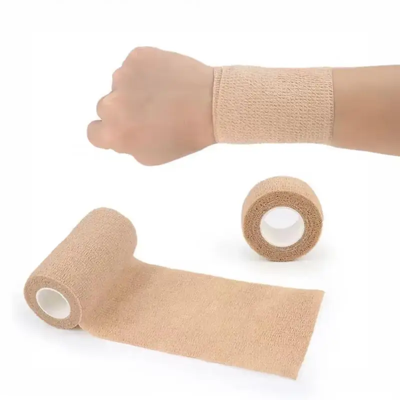 5Pcs Disposable Sports Self Adhesive Elastic Bandage 2.5/5/7.5/10cm Non Woven Wraps Fixing Finger Wrist Leg