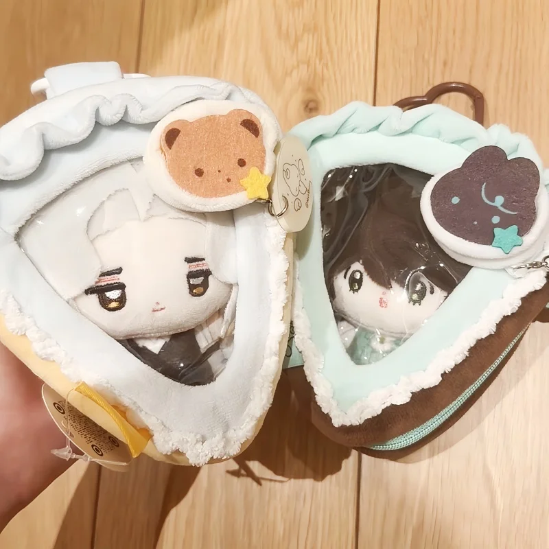 Hot Morebunny Strawberry Cake Cotton Doll Bag Transparent Plush Storage Pouch Ins Style Cute Cartoon Keychain Pendant Toys Gifts