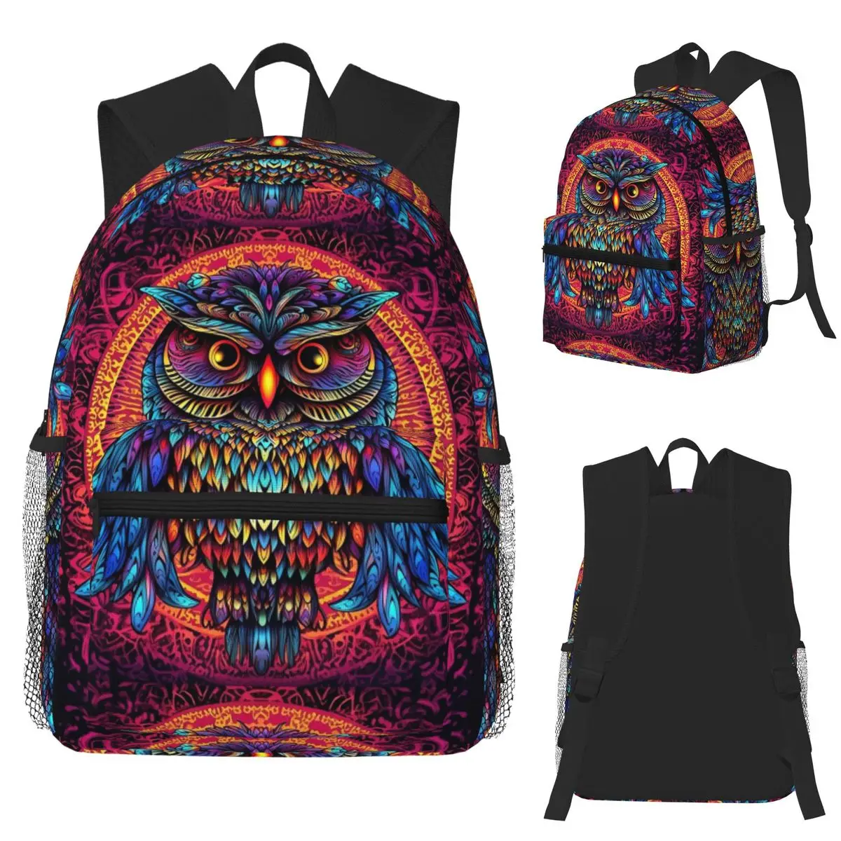 

Native Mandala Owl American Student Backpack School Bag Hiking Travel Daypack for Men Women Bookbag Shoulder Bags