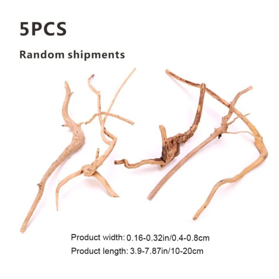 5 قطعة حوض السمك Driftwoods تورال Driftwood خزان الأسماك الزينة الصلبة الزواحف الخشب فروع لخزان الأسماك الأسماك الصغيرة إخفاء