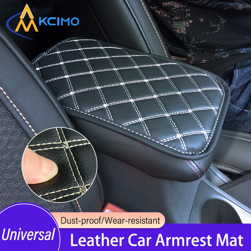 

Leather Car Armrest Mat Universal Interior Auto Armrests Storage Box Mat Dust-proof Cushion Cover Armrest Protector Car interior