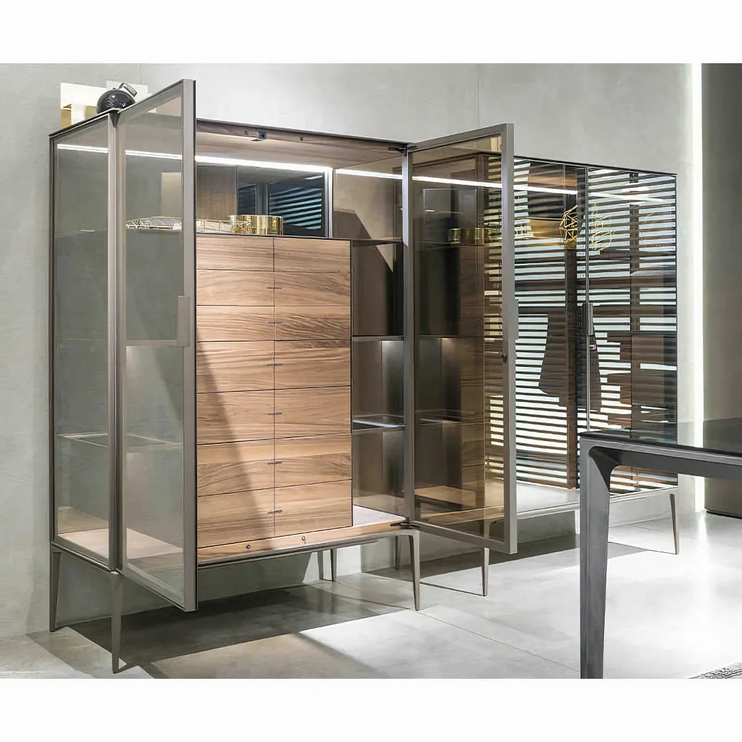 Living room high-end cloakroom wall glass display cabinet aircraft cabinet
