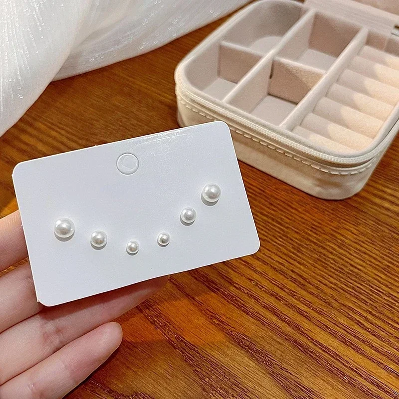 Vintage Pearl Stud Earrings Set for Women Girls 3 Pairs/Set Korean Small Cute Retro Earring Fashion Jewelry Set Accessories Gift