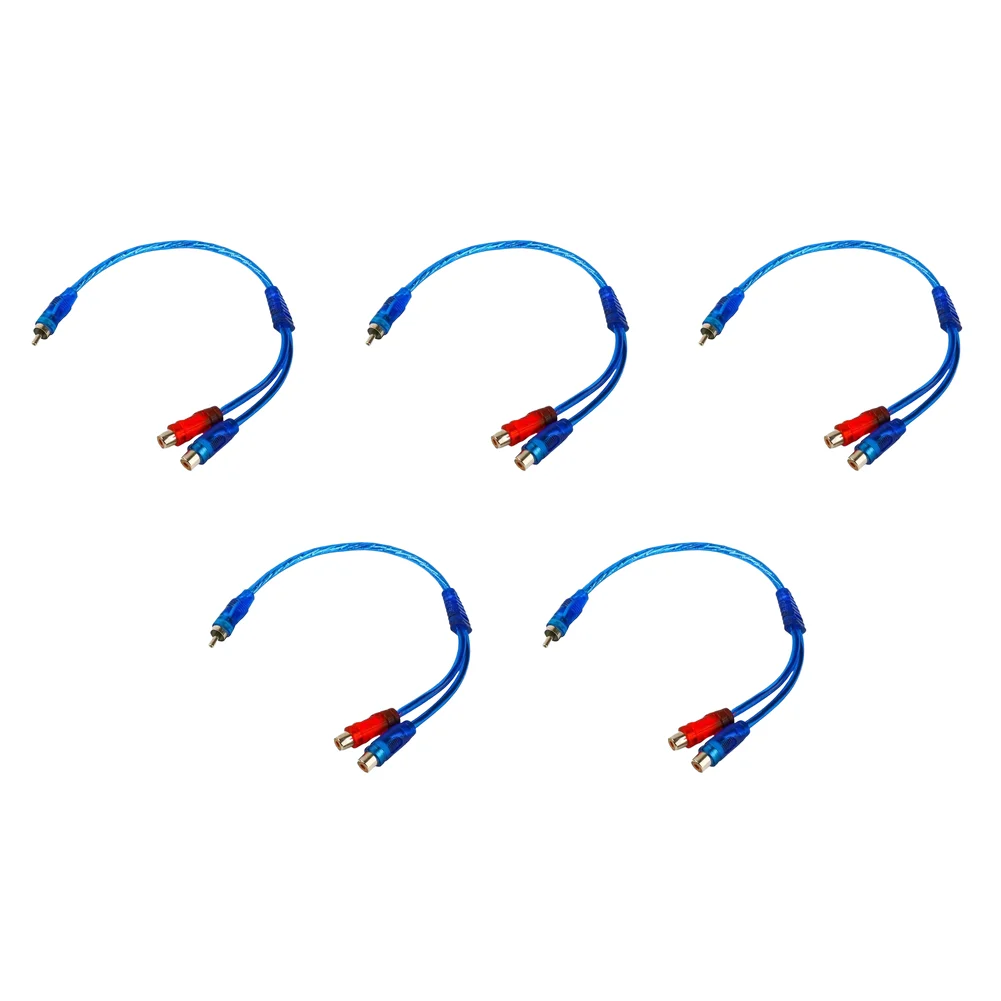 5PCS Audio Y Adapter Cable 30cm Male to Female Splitter for Dual Output Car Home Theater KTV Conference Speaker Link