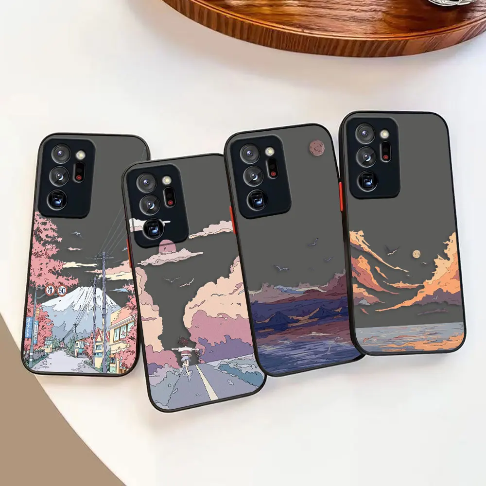 

Case for Samsung Galaxy NOTE 20 10 9 8 A13 A12 A10 A11 7 A04E A04 A03S A02S 5G ULTRA Plus Case Japan Hand Painted Street Scenery