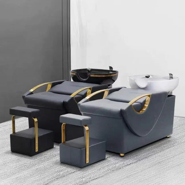 

Shampoo bed Barber shop Semi-reclining shampoo bed Ceramic deep basin Hair salon Hair salon Flush bed