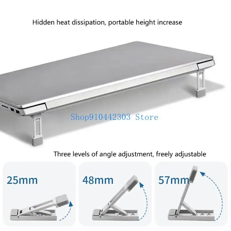 

L4MD 2Pcs Adjustable Folding Laptop Stand Mini Legs Portable Support for Notebook