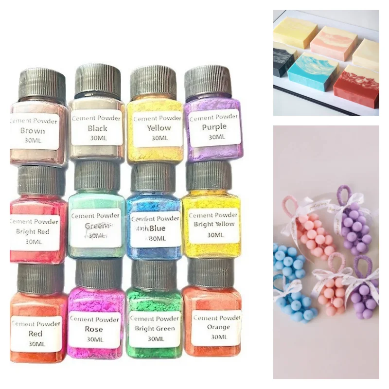 

30ml 12color Iron Oxide Color Powder Set DIY Handmade Soap Flower Pots Coloring Graffiti-specific Color Powder Coloring Pigments