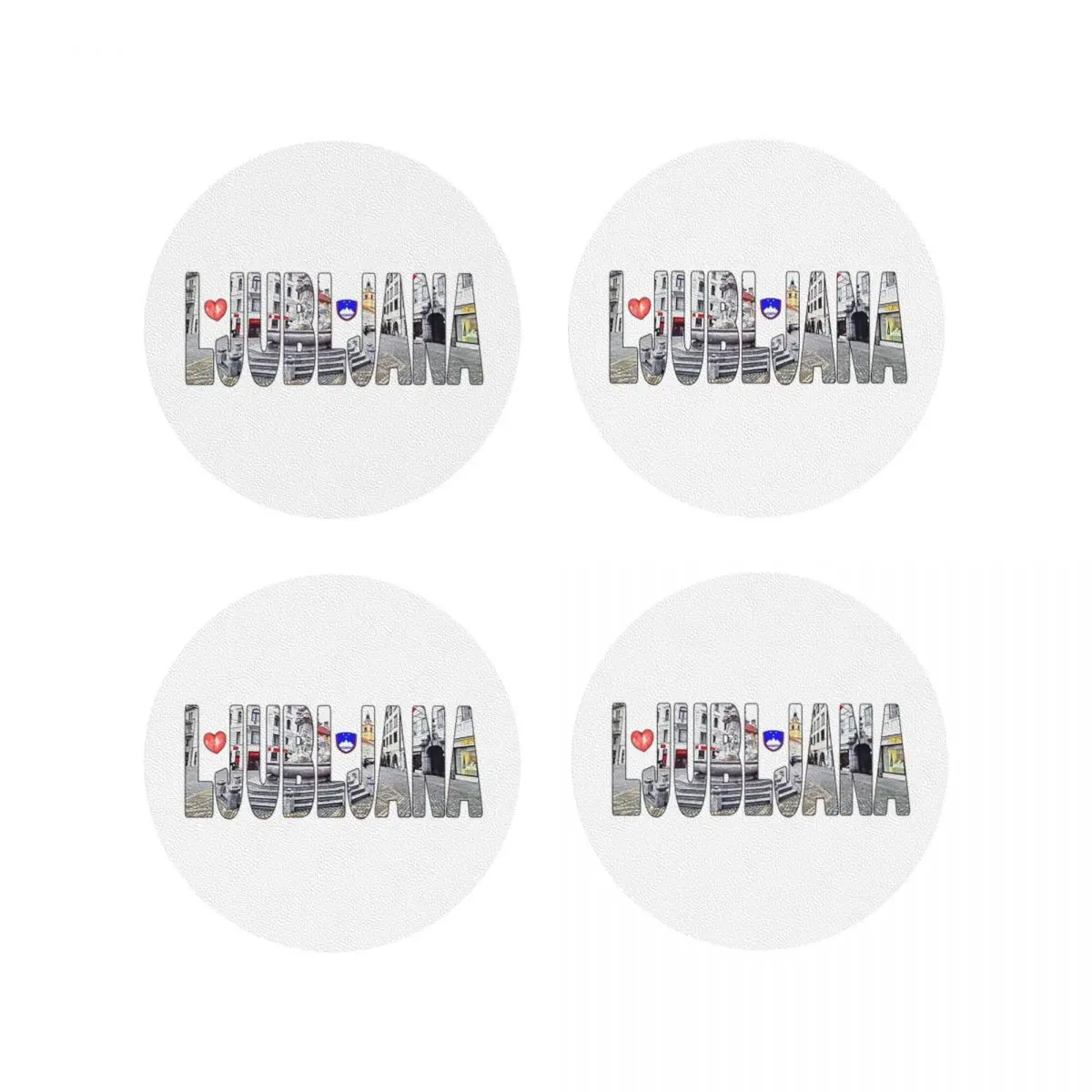 

éallijana Robbov Vod kama Фонтан Mestni Trg Plaza Подставки для кухни Изоляционные коврики для чашек Кофейные коврики Посуда Подушечки Набор из 4 шт.