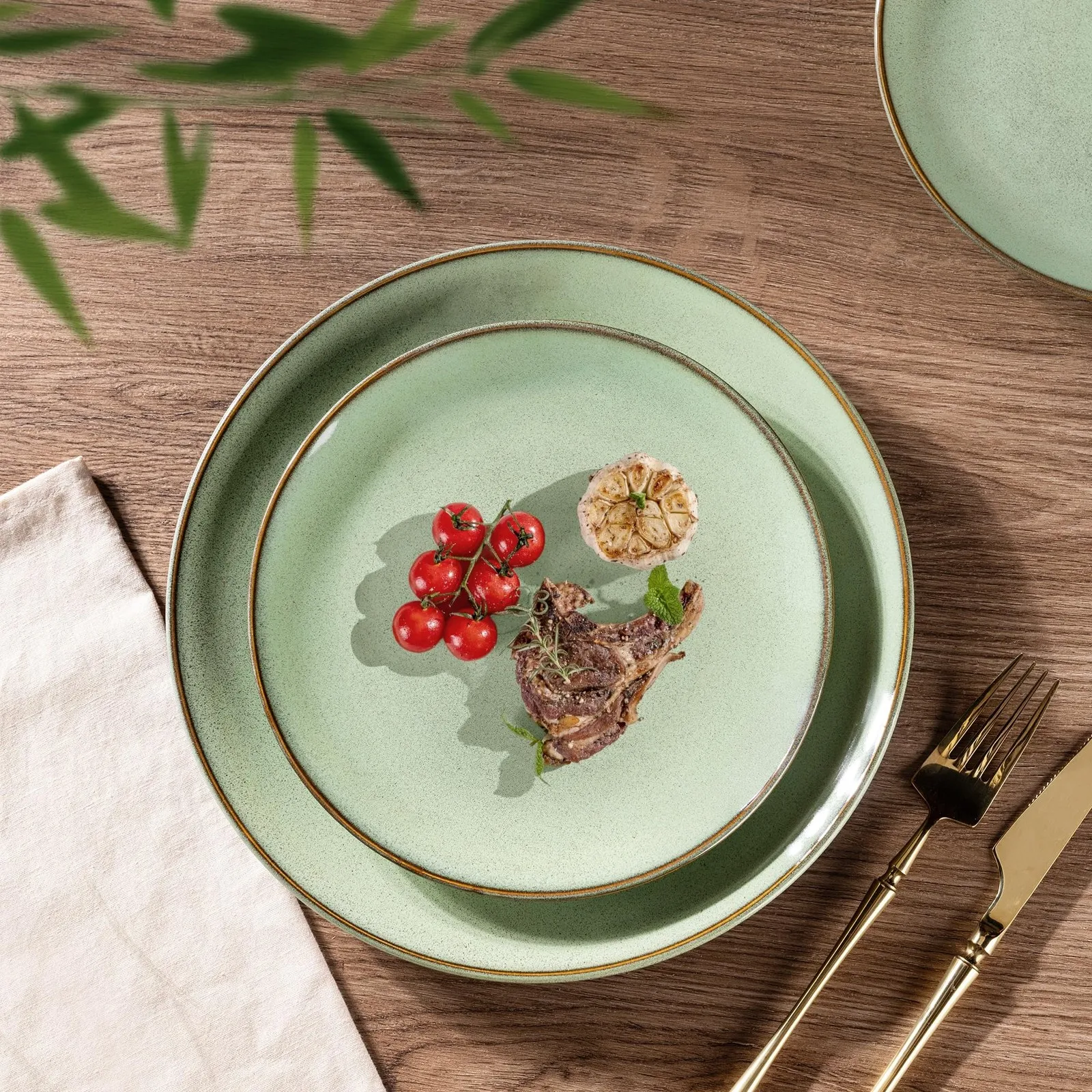 طقم أدوات مائدة سيراميك مكون من 12 قطعة طقم أواني طعام سيراميك تتضمن أطباق وأوعية أدوات مائدة حجرية أنيقة مثالية لـ #5