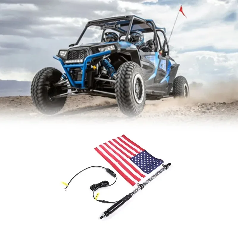 For Polaris ATV UTV 2/3/4FT Car Whip Light with Remote Control Flagpole Lamp Super Bright Whip Light Car Accessories