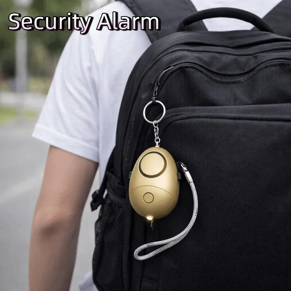 

Anti-loss Loud Siren Personal Alarm LED Flashlight Egg-shaped Emergency Alarm 130dB Sound Safety Alarm Women