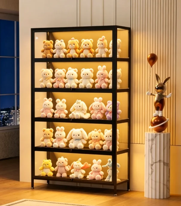 70cm Handmade Imitation Glass Display Cabinet Transparent Dustproof Waterproof Acrylic Box Lego Toy Organizer Shelf