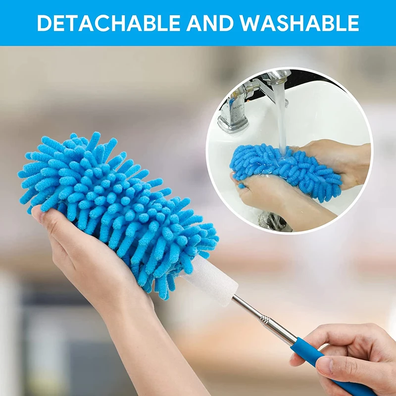 New Retractable Microfiber Duster Cleaning Brush Flexible Dust Cleaner Brush Cleaning Car Window Office Household Cleaning Tool