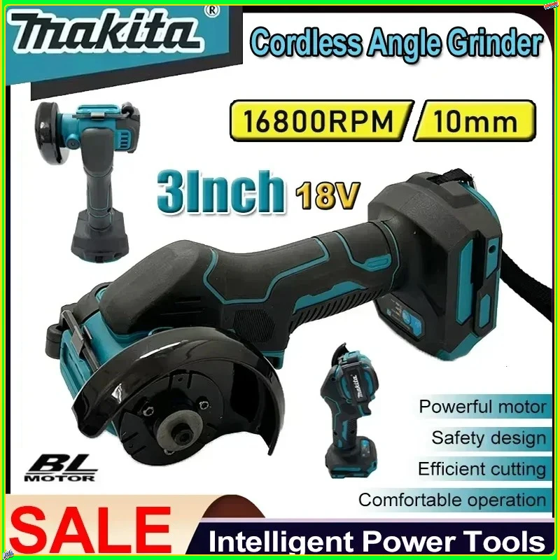 

Аккумуляторная угловая шлифмашина Makita 18В, 3 дюйма, электрический отрезной инструмент, циркулярная пила, электроинструмент