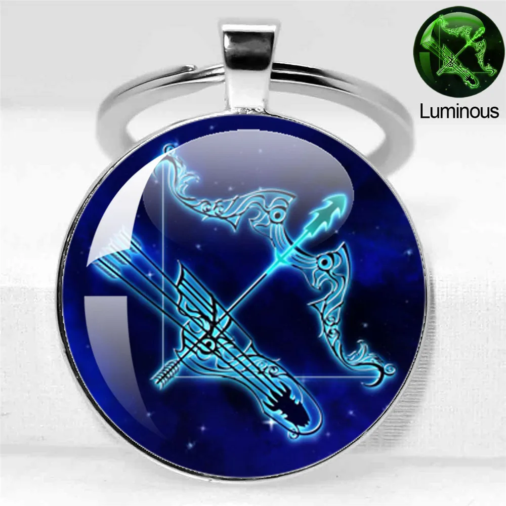 اليدوية زودياك المفاتيح 12 الأبراج قلادة كيرينغ العقرب القوس الجدي الدلو هدية عيد ميلاد النساء ﻿