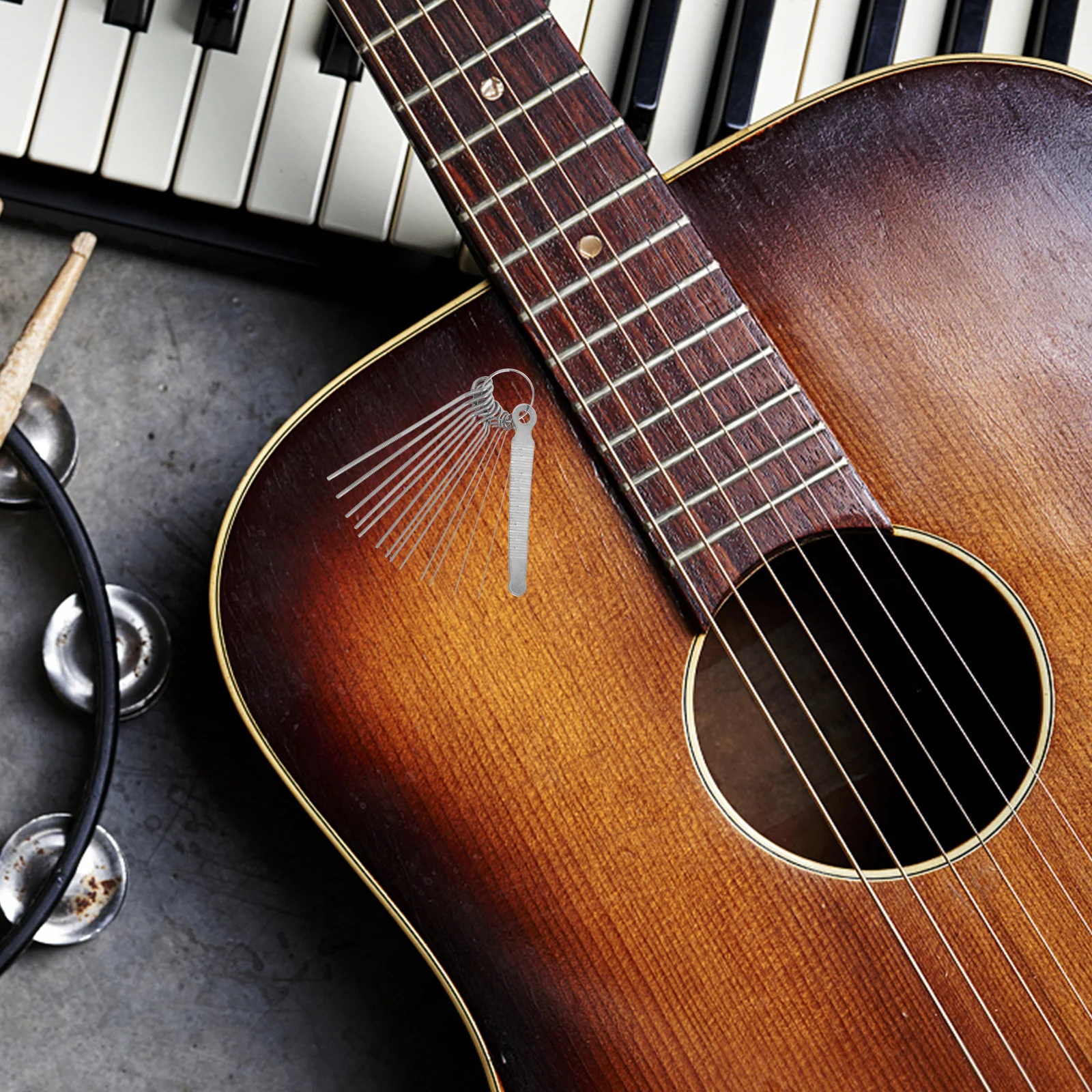 

1 Set Guitar Repairing Tool Kit Stainless Steel Nut Saddle File Ox Bone Bridge Sanding Cleaning Cloth For Guitar Bass Banjo