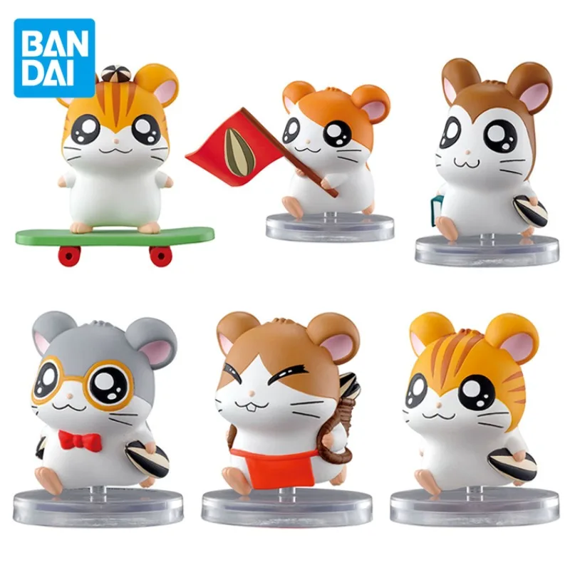 BANDAI Original Gashapon Trotting Hamtaro Anime 1 Figure Step By Step Action Figure Toys for Boys Girls Children Birthday Gifts