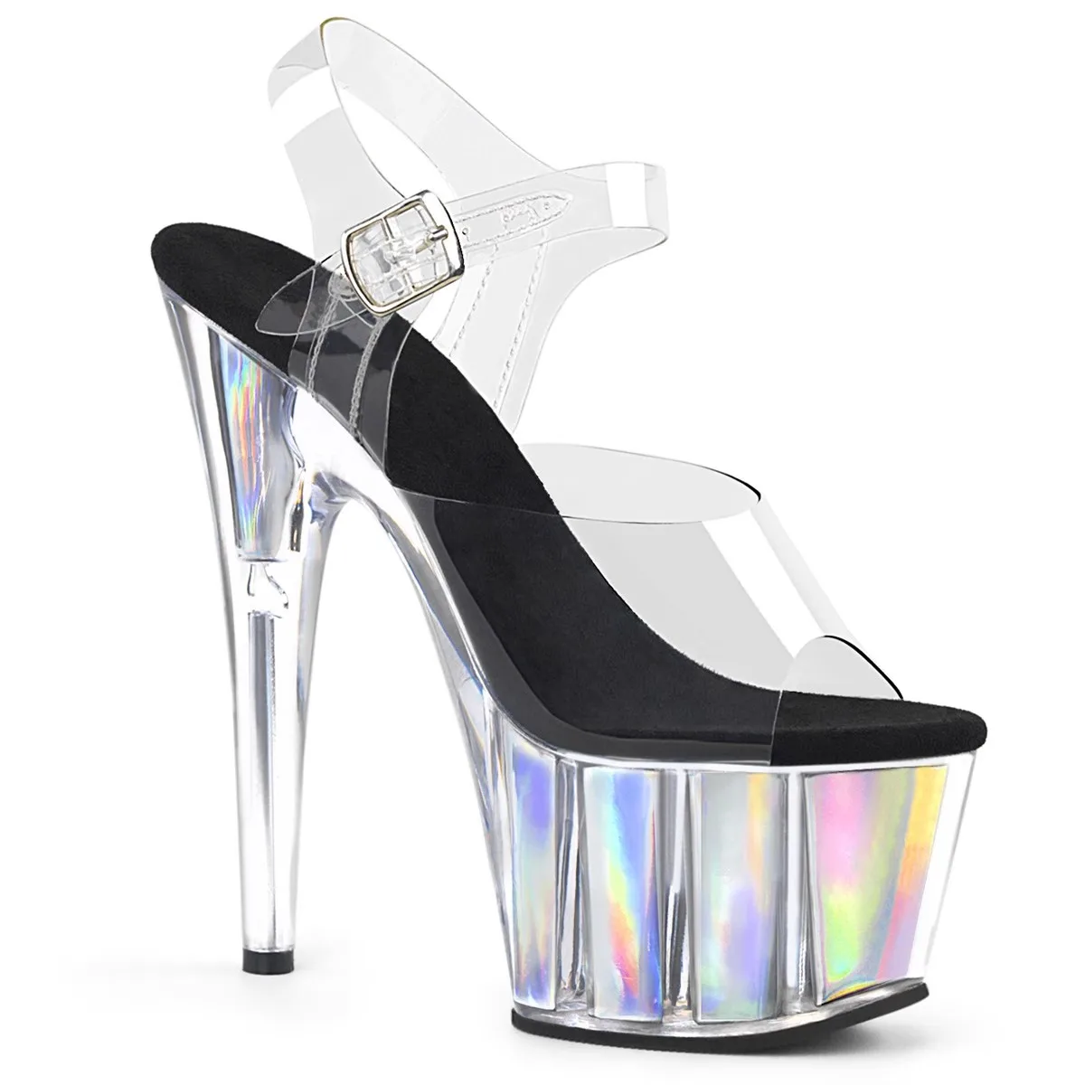 

Women's 17CM/7inches PVC Upper Plating Platform Sexy High Heels Sandals Pole Dance Shoes 021