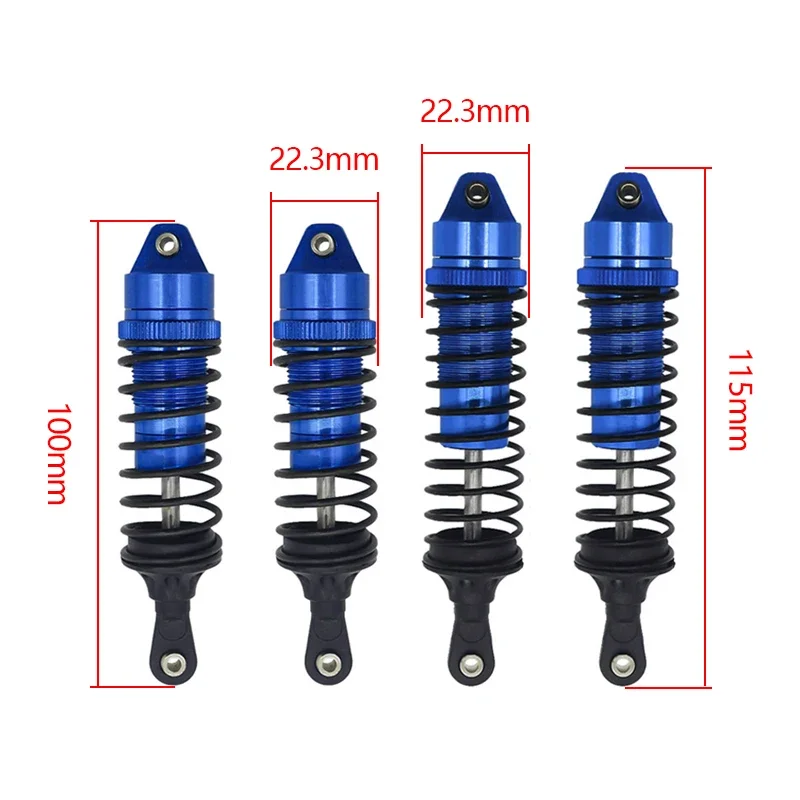 Aluminum Front/Rear Shocks Absorber Set for 1/10 Traxxas Slash 4X4/2WD, Rustler VXL & Stampede - Upgrade Parts