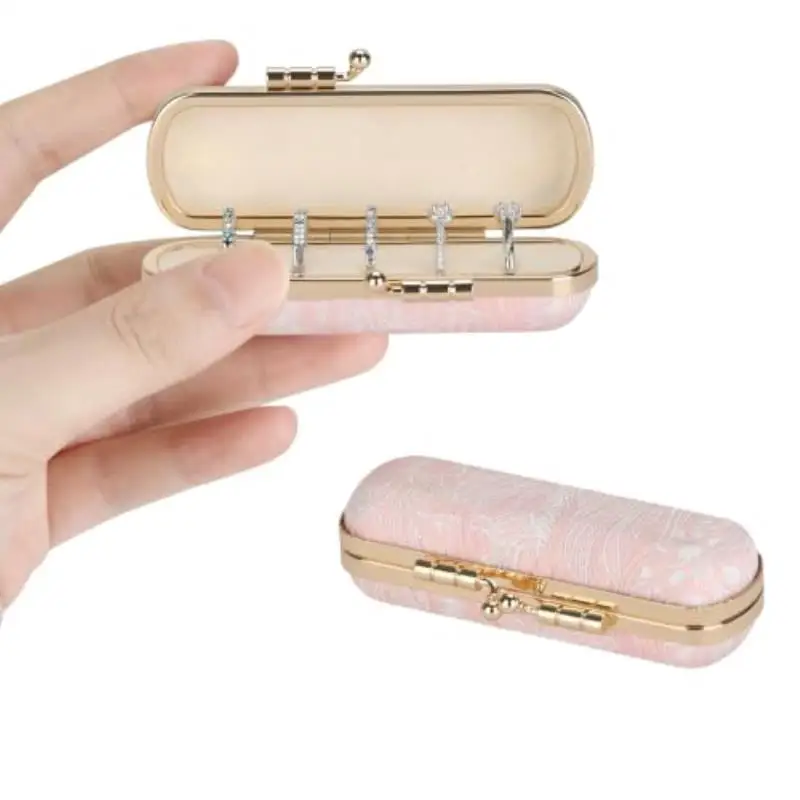 Mini Ring Box Portable Jewelry Box Small Light Luxury Fashion Jewelry Storage Travel Carry-on Ring Storage Box Jewelry Organizer
