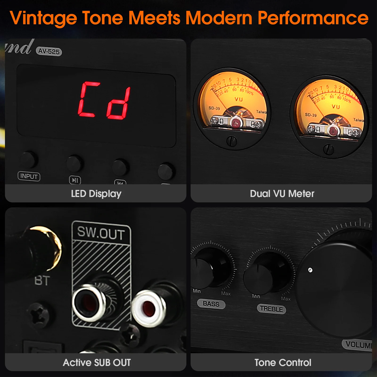 Douk Audio HiFi Valve Tube  Amplifier Bluetooth 5.0 Stereo Receiver COAX/OPT Integrated Amp Audio Processor USB Music Player