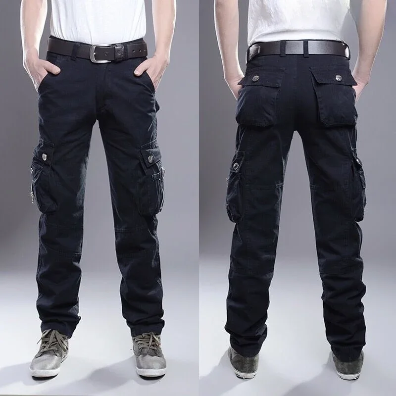 Pantalones Cargo de senderismo para hombre, pantalones de exterior para hombre, multibolsillos, novedad en barato, diseño de algodón Emo, estilo coreano holgado