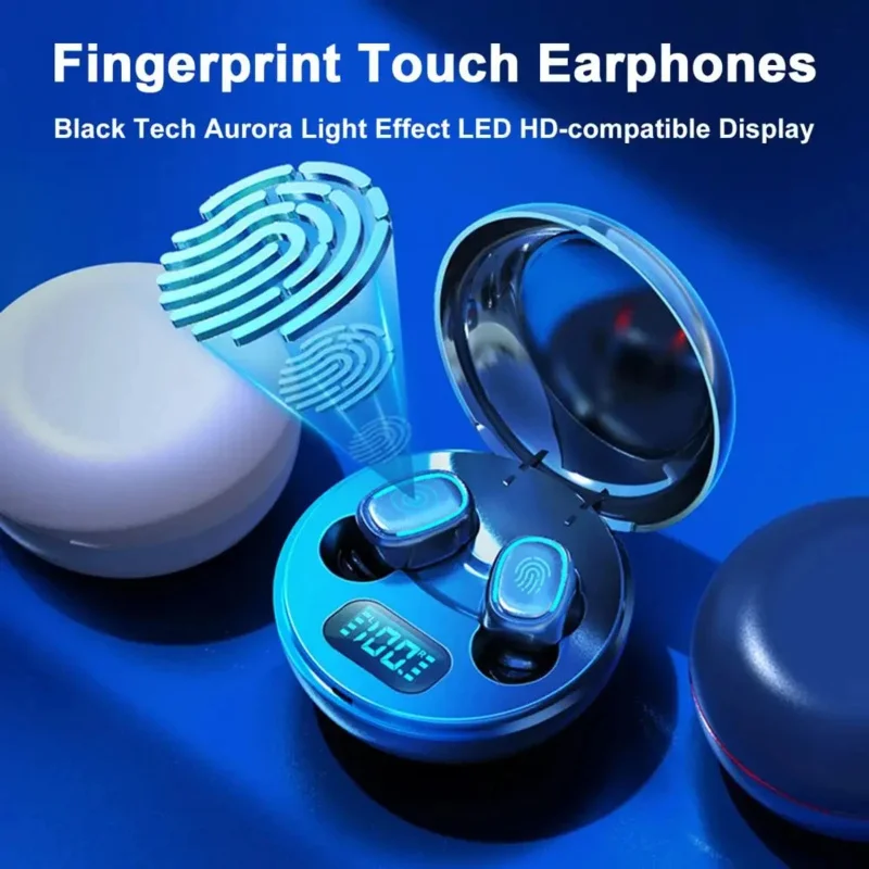 

Wireless earphones HiFi sound earphones led power display wireless headphoneswith Noise Cancelling wireless earbuds