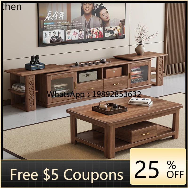 

WW TV cabinet modern simple storage living room household small apartment coffee table TV cabinet combination