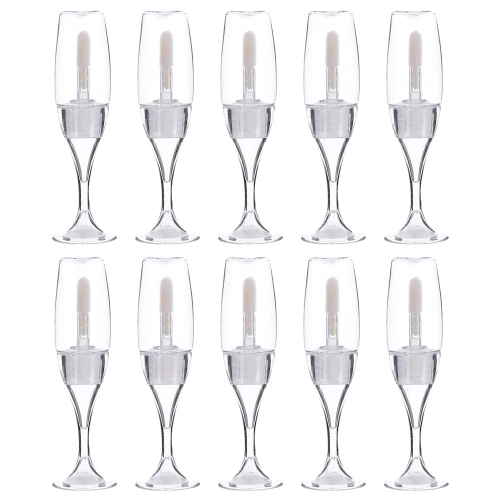 10 قطعة أنابيب ملمع الشفاه الفارغة تصميم مدمج خفيف الوزن لحمل زجاجات صبغ زيت أحمر الشفاه السائل تخزين ماكياج المحمولة