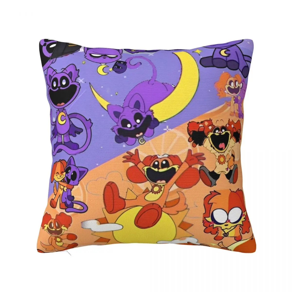 Smiling Catnap Dogday Toddlers Pillowcase Printed Polyester Cushion Cover Gift Cartoon Game Throw Pillow Case Cover Chair 45cm