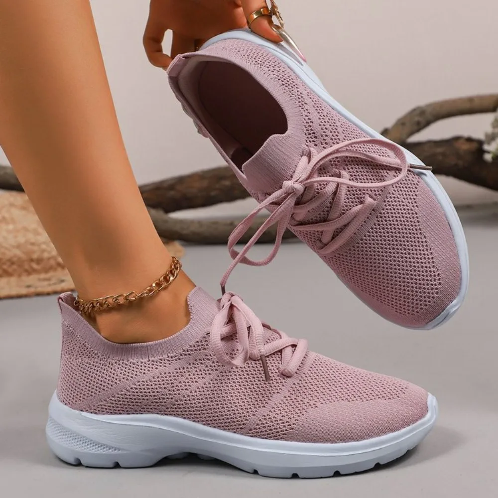 

Breathable Knitting Running Shoes for Women Lightweight Non Slip Casual Sneakers Woman Comfortable Slip on Sports Walking Shoes