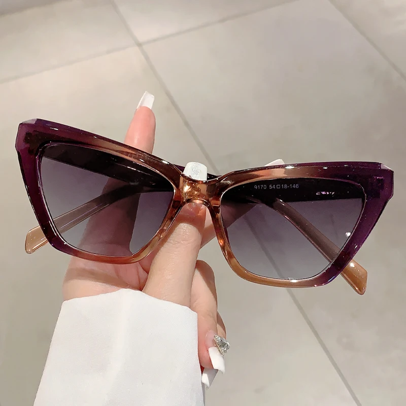 Óculos de sol vintage cat eye para mulheres, moda retrô designer shades, óculos ao ar livre de alta qualidade, nova moda, 2024