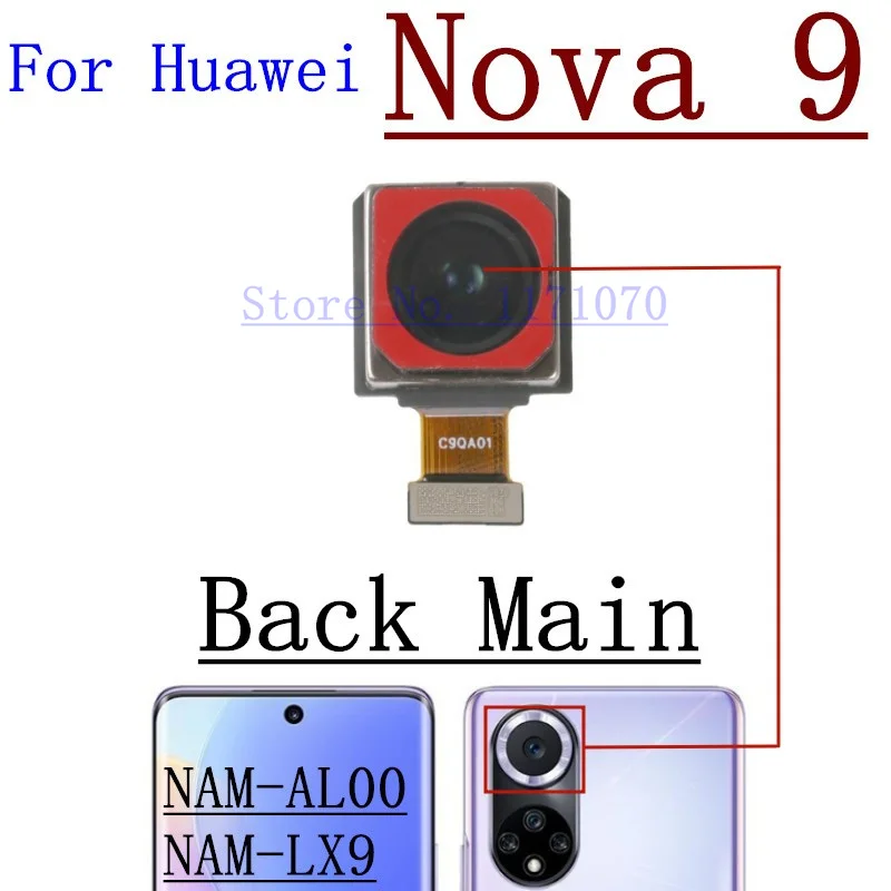 Rear Camera For Huawei Nova 9 SE 9SE Original Back Ultrawide+Depth+Macro Front Selfie Samll Camera Flex Cable Parts