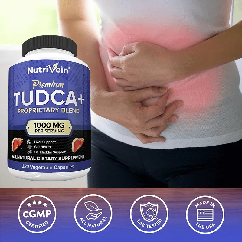 TUDCA+ Liver Support Supplement 1000mg - Liver Detox & Cleanse, Promotes Healthy Liver Function, Natural Antioxidant Supplement