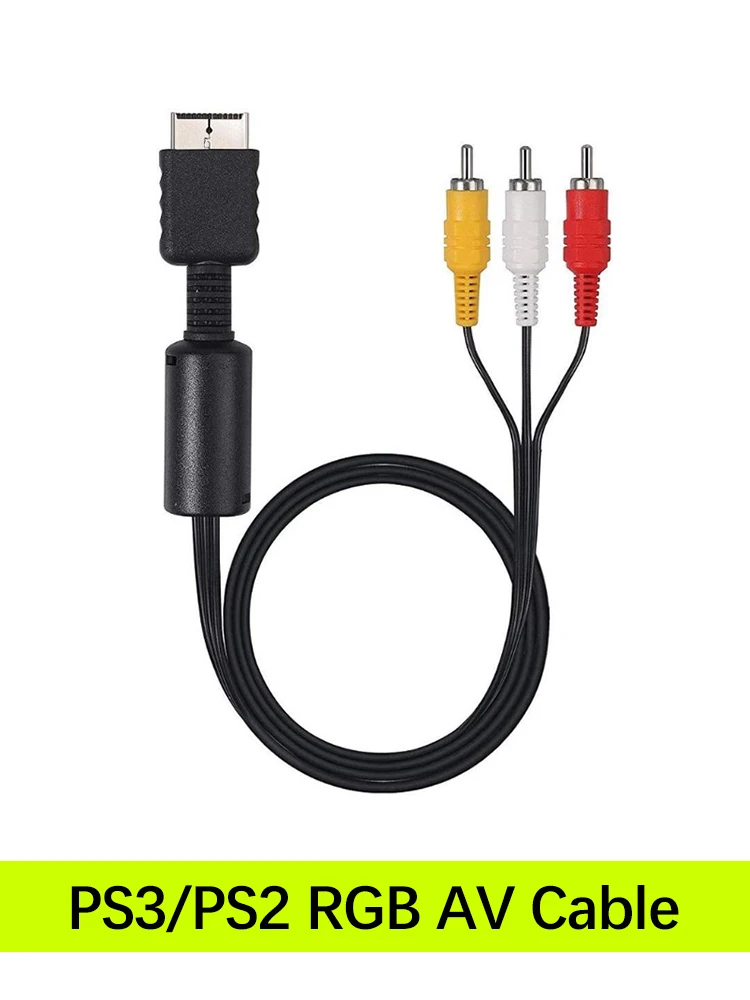 6ft/1.8m PS3/PS2/PS1 TV Connection Cable,PS2/PS3 RGB AV Cable (Dock to RCA Cable),PS2 Audio Video Cable